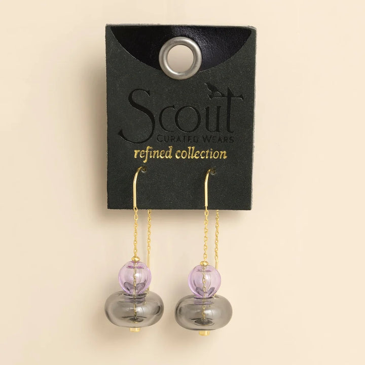 Blown Glass Threader Earring