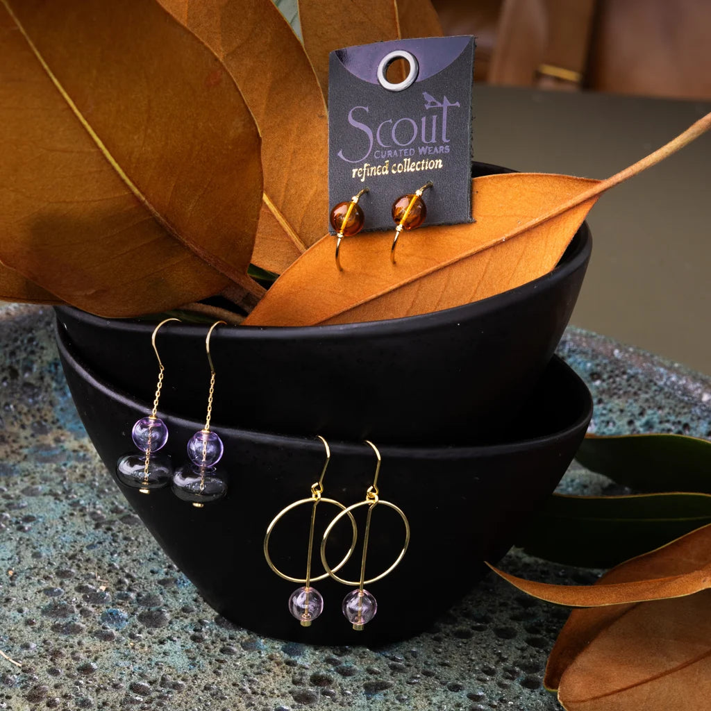 Blown Glass Threader Earring