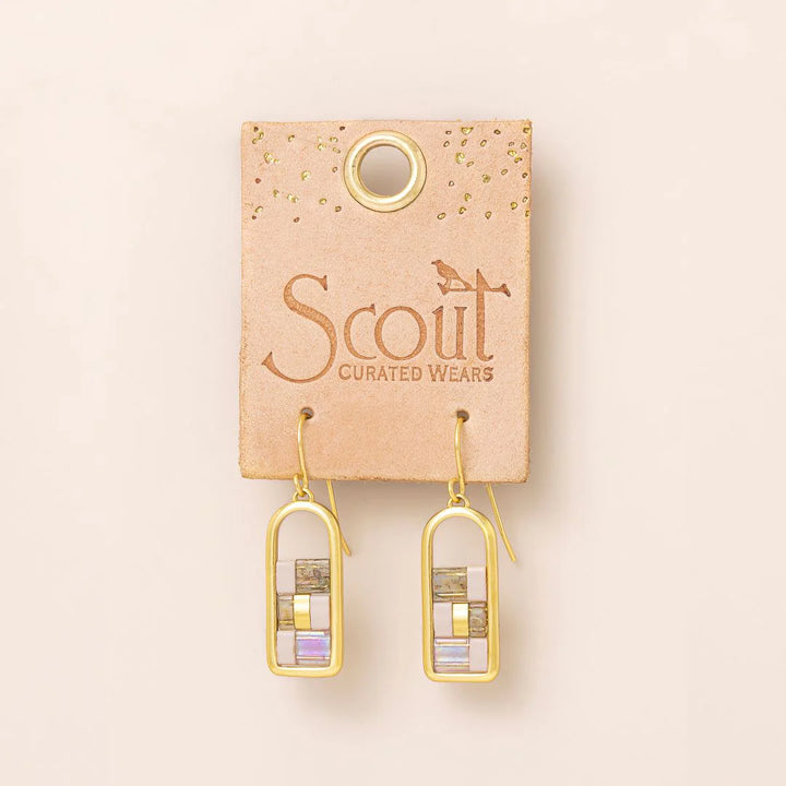 Scout Curated Wears Good Karma Miyuki Bead Earring featuring colorful Miyuki beads and intricate beadwork on a delicate earring hook.