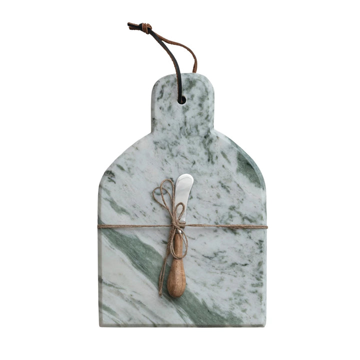 Marble cheese board with canape knife from Creative Co-op, featuring a smooth marble surface and a stylish serving knife.