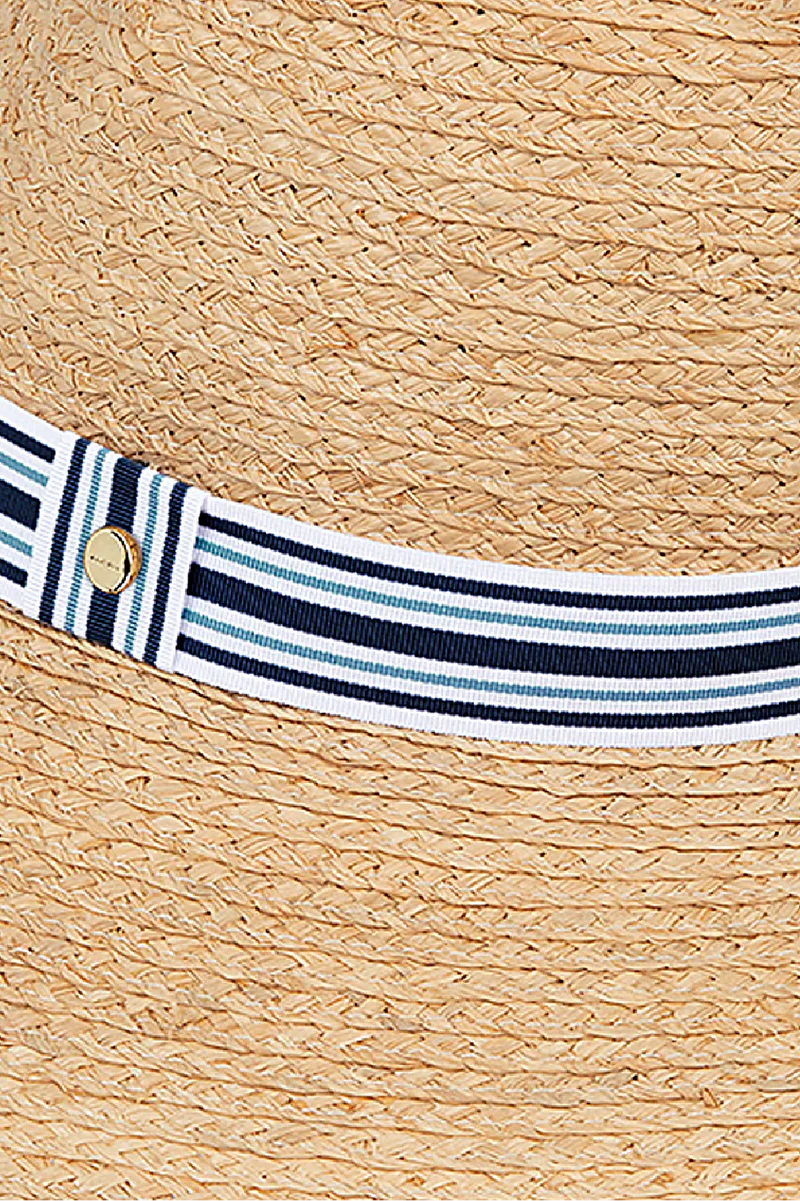 Kooringal Hampton wide brim sun hat with a woven straw design, offering sun protection and stylish summer wear.