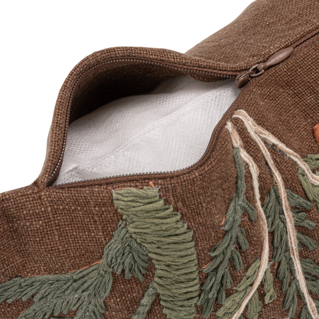 Wildfield Embroidered Lumbar Pillow