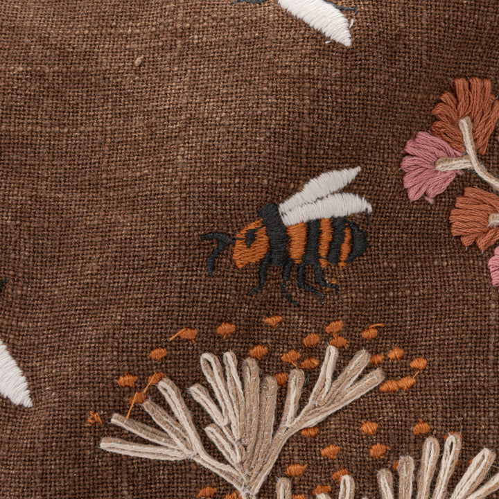 Wildfield Embroidered Lumbar Pillow