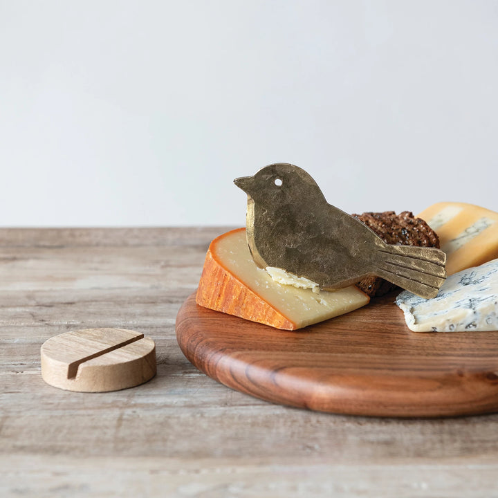 Creative Co-op Little Chirp Cheese Knife with a charming bird-shaped handle for easy cheese serving.