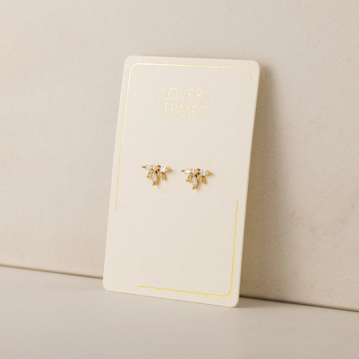 Harlowe Crytsal Stud Earring- Gold
