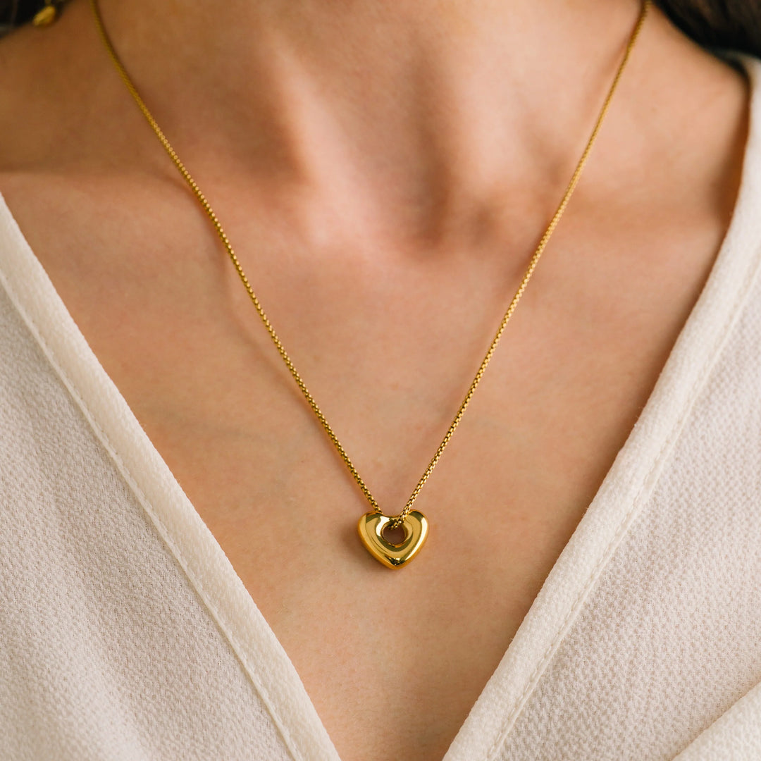 Heart Charm Necklace- Gold