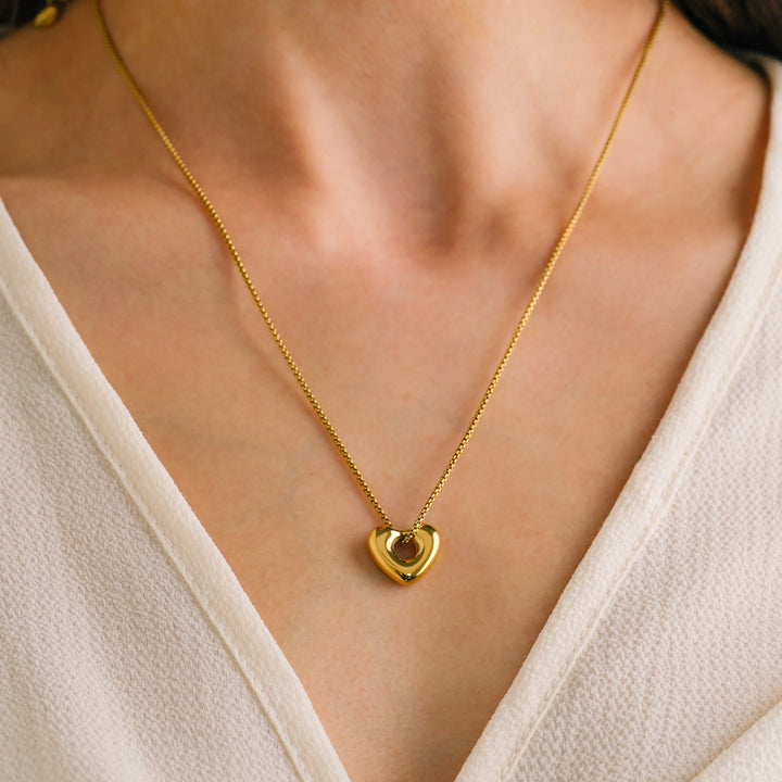 Heart Charm Necklace- Gold