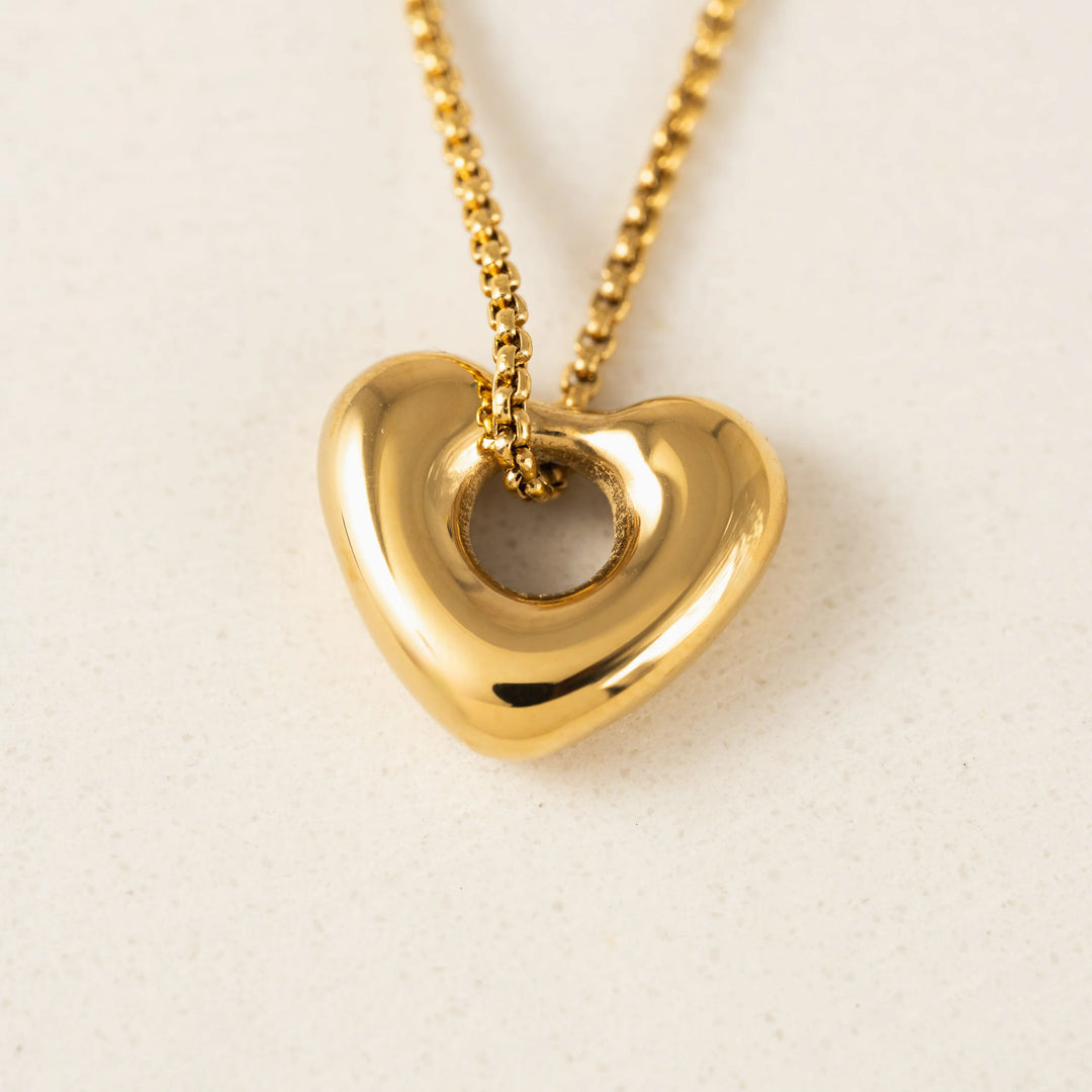 Heart Charm Necklace- Gold