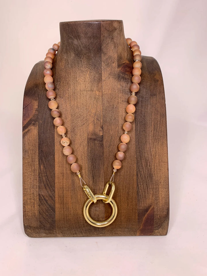 Natural Druzy Agate Bead Necklace