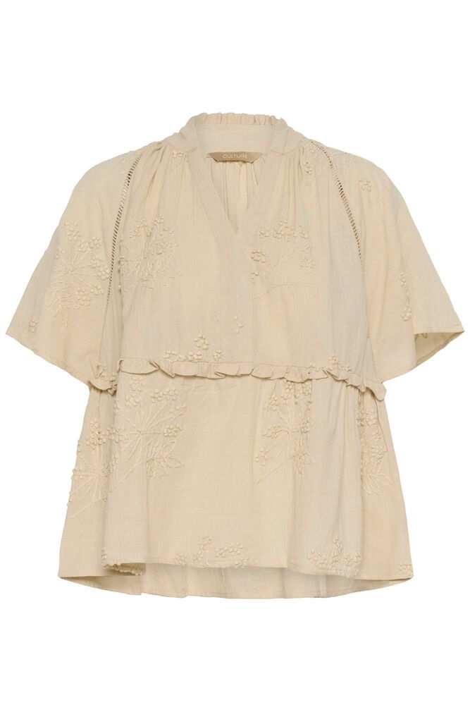 Culture Jalia embroidered blouse featuring intricate embroidery and lightweight cotton fabric, perfect for casual or semi-formal wear.