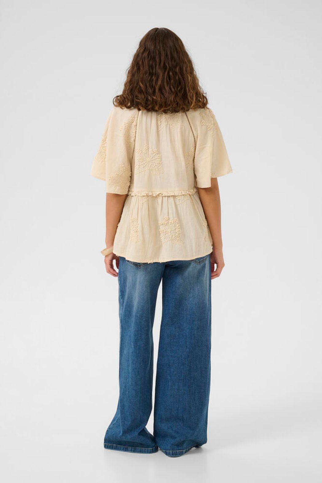 Culture Jalia embroidered blouse featuring intricate embroidery and lightweight cotton fabric, perfect for casual or semi-formal wear.