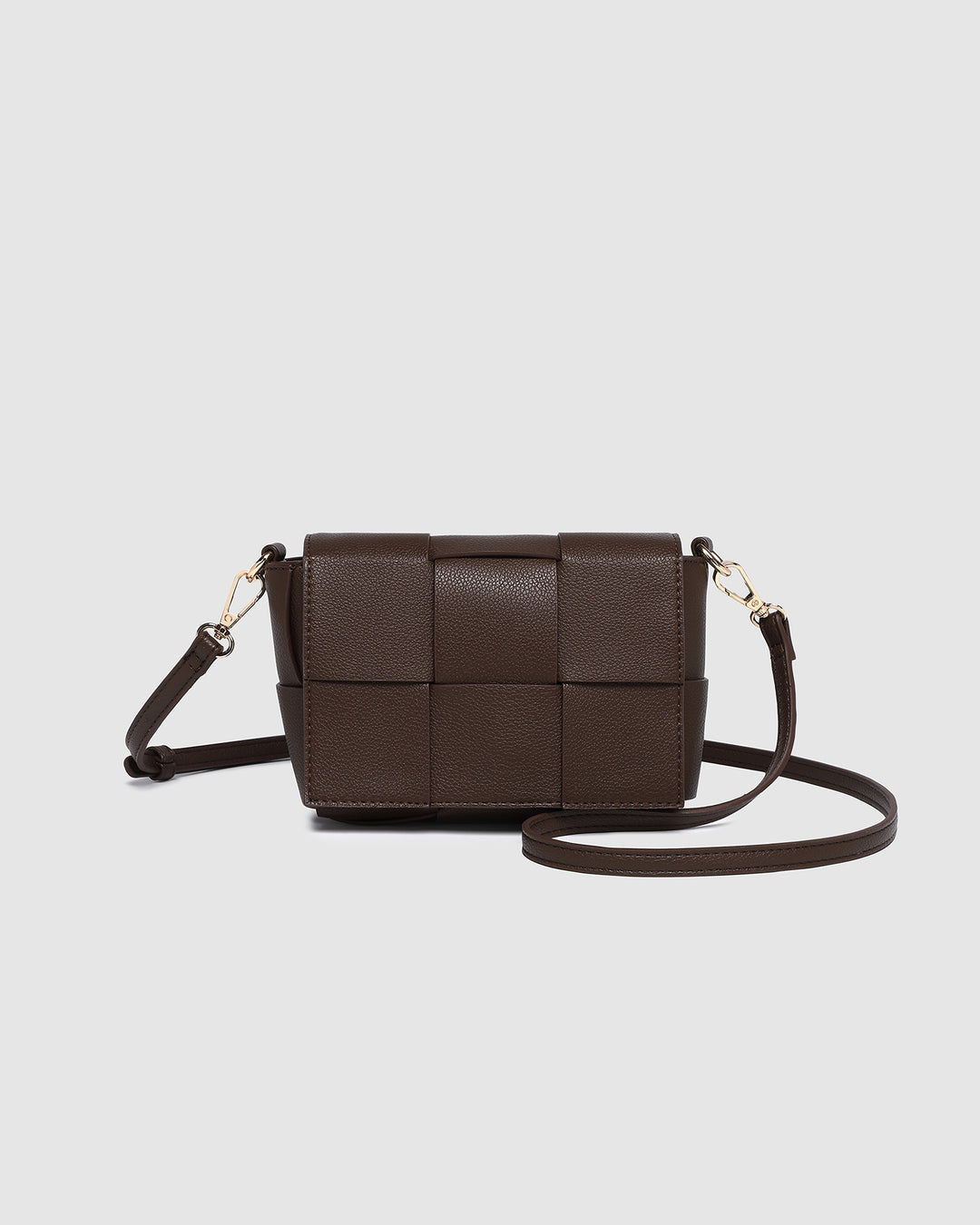Louenhide Josephine Crossbody Bag featuring a sleek woven design, chain strap, and spacious interior for everyday use.