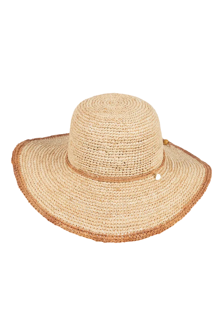 Kooringal Kelis wide brim sun hat with a woven straw design for sun protection and stylish outdoor wear.