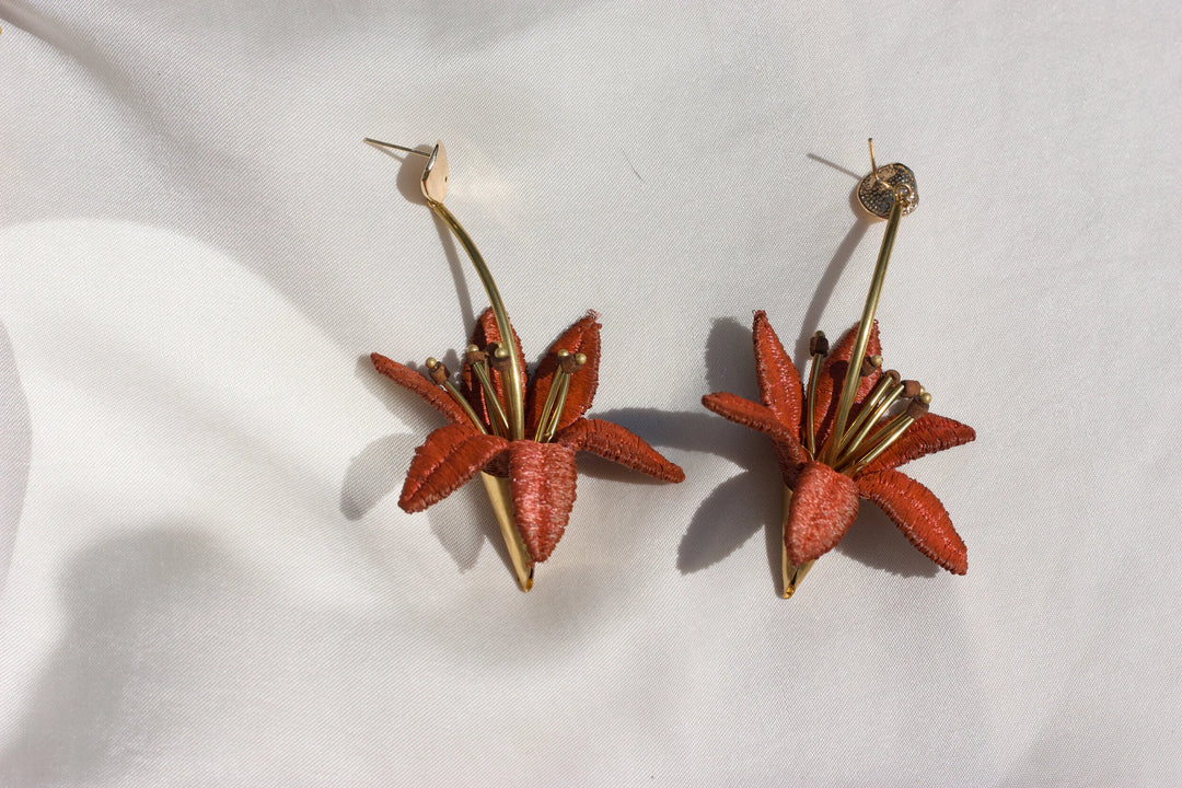 Lilium Lily Flower Earrings
