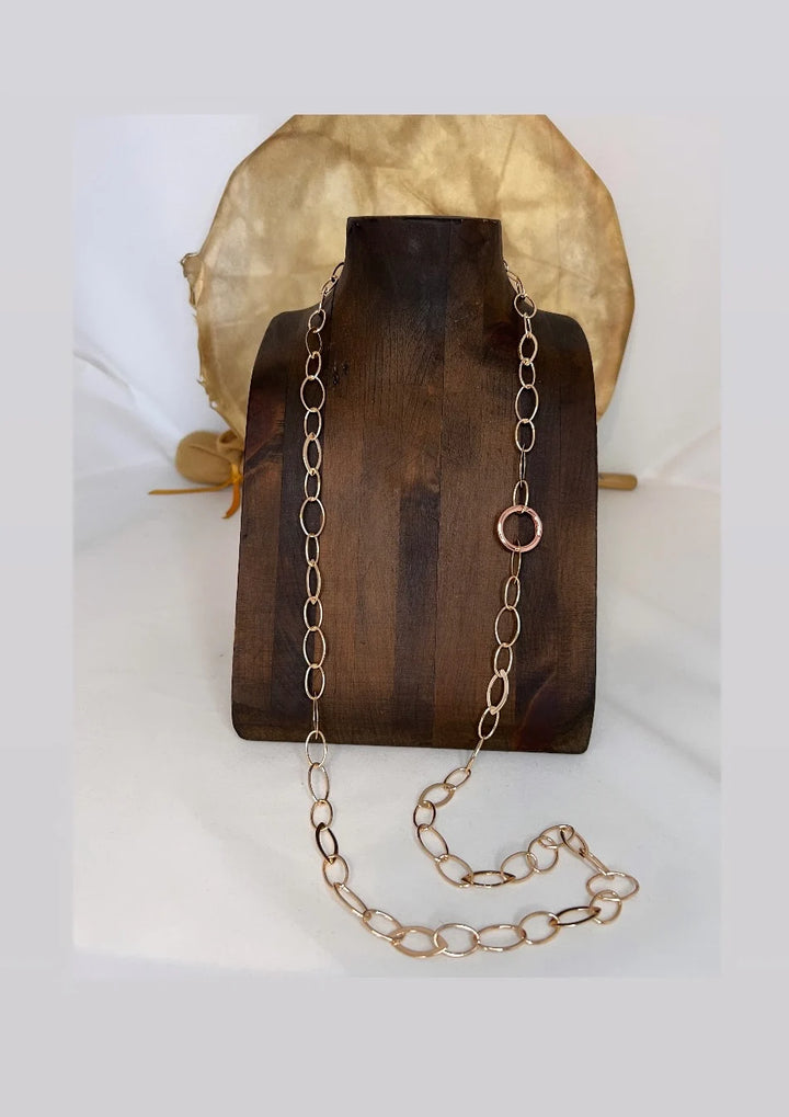 Lofttan Lily Chain Necklace featuring delicate interlinked chain design in silver  and rose gold finish, ideal for elegant everyday wear
