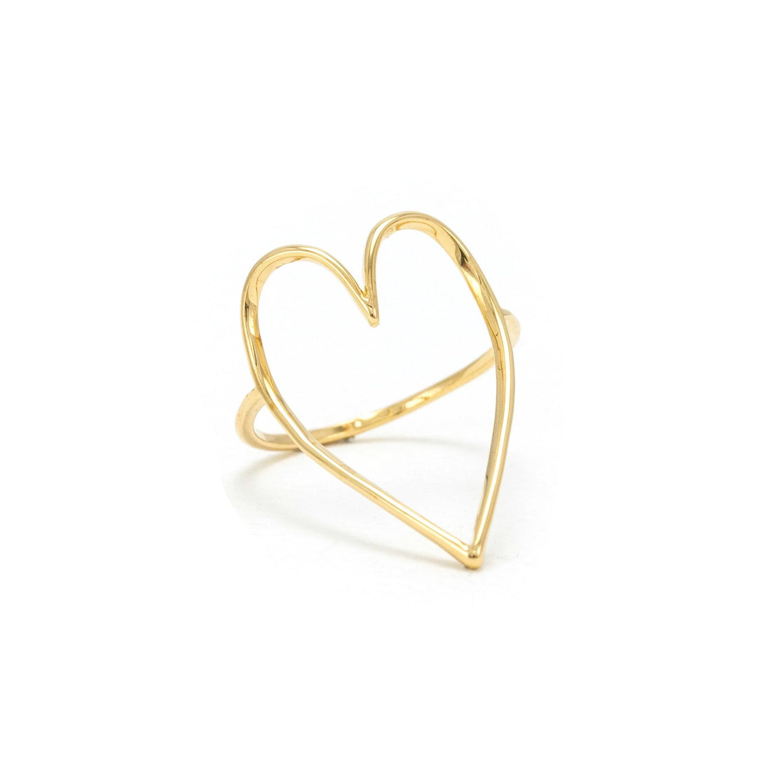 women's gold plated heart shape ring