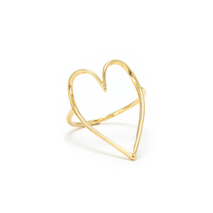 women's gold plated heart shape ring