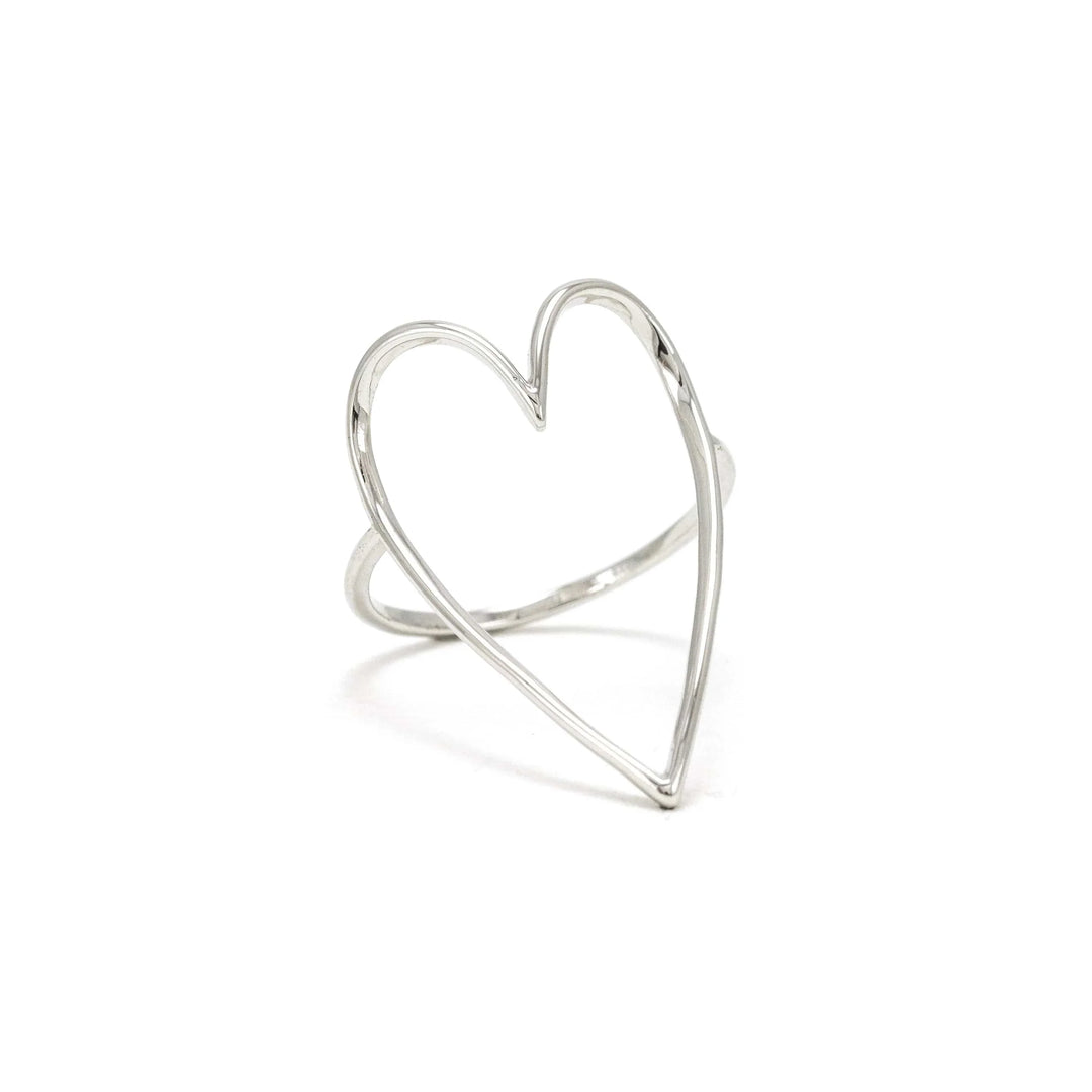 women's sterling silver heart shape ring