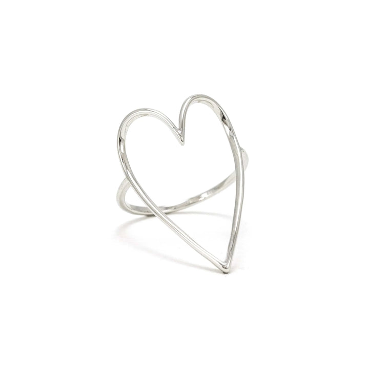 women's sterling silver heart shape ring