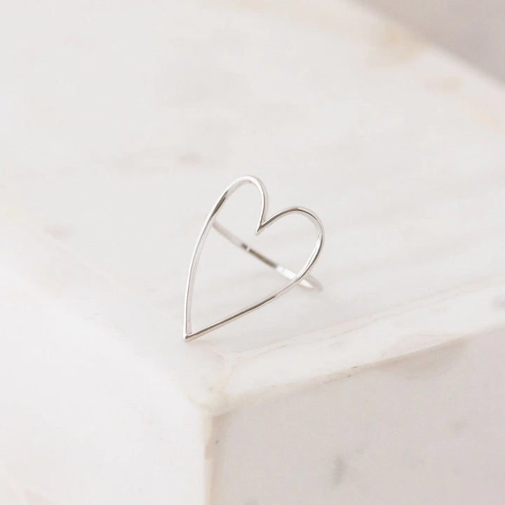 women's sterling silver heart shape ring