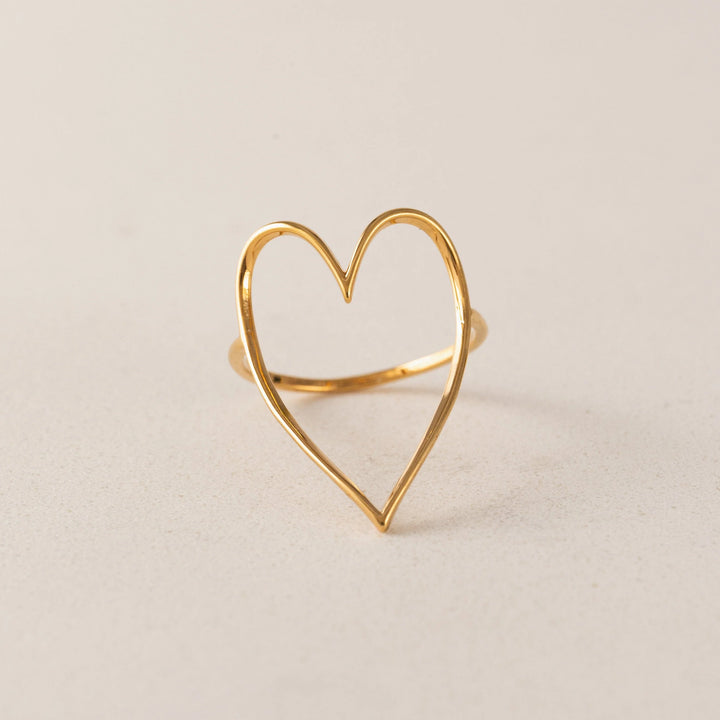 women's gold plated heart shape ring