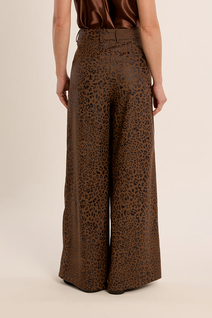 Leopard Wide Leg Trouser Pant