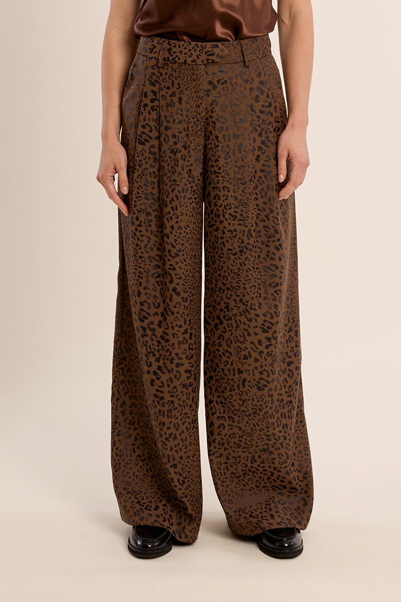 Leopard Wide Leg Trouser Pant