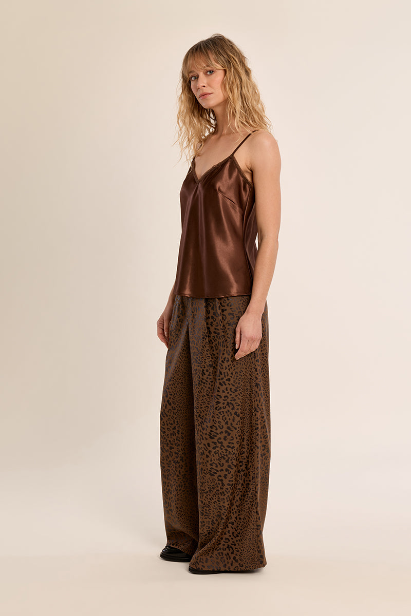 Leopard Wide Leg Trouser Pant