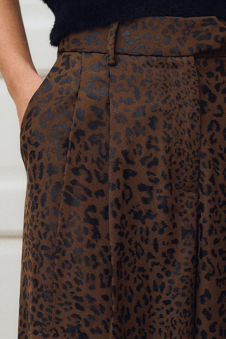 Leopard Wide Leg Trouser Pant