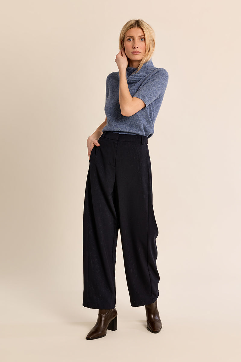 Marine Navy Barrel Leg Trouser