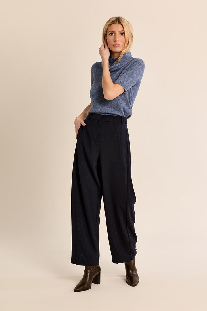 Marine Navy Barrel Leg Trouser