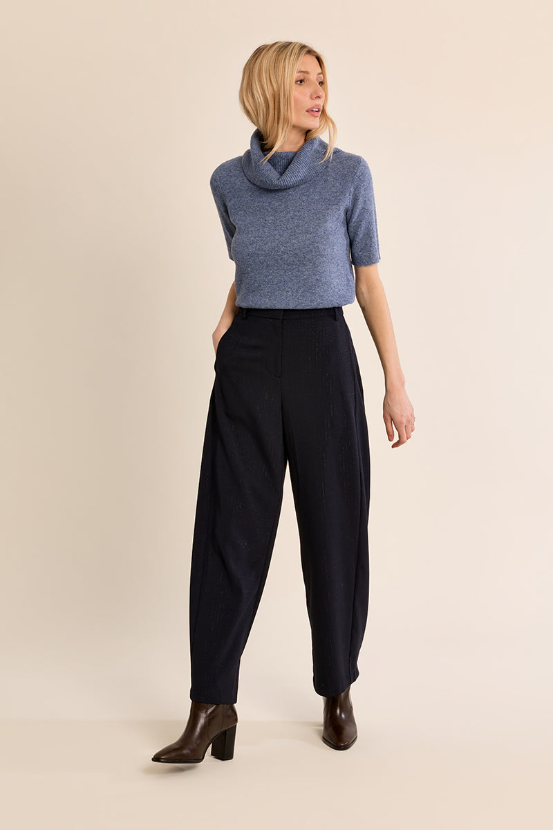 Marine Navy Barrel Leg Trouser