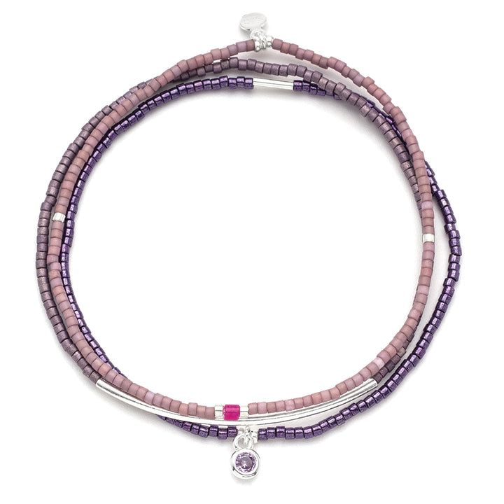 Tonal Chromacolor Miyuki Bracelet Trio - Pewter/Gold