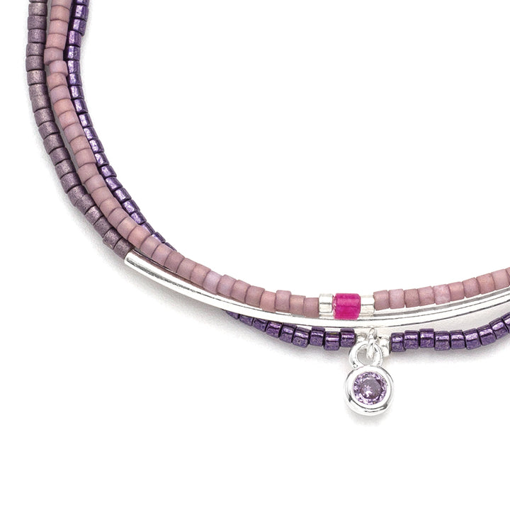 Tonal Chromacolor Miyuki Bracelet Trio - Pewter/Gold