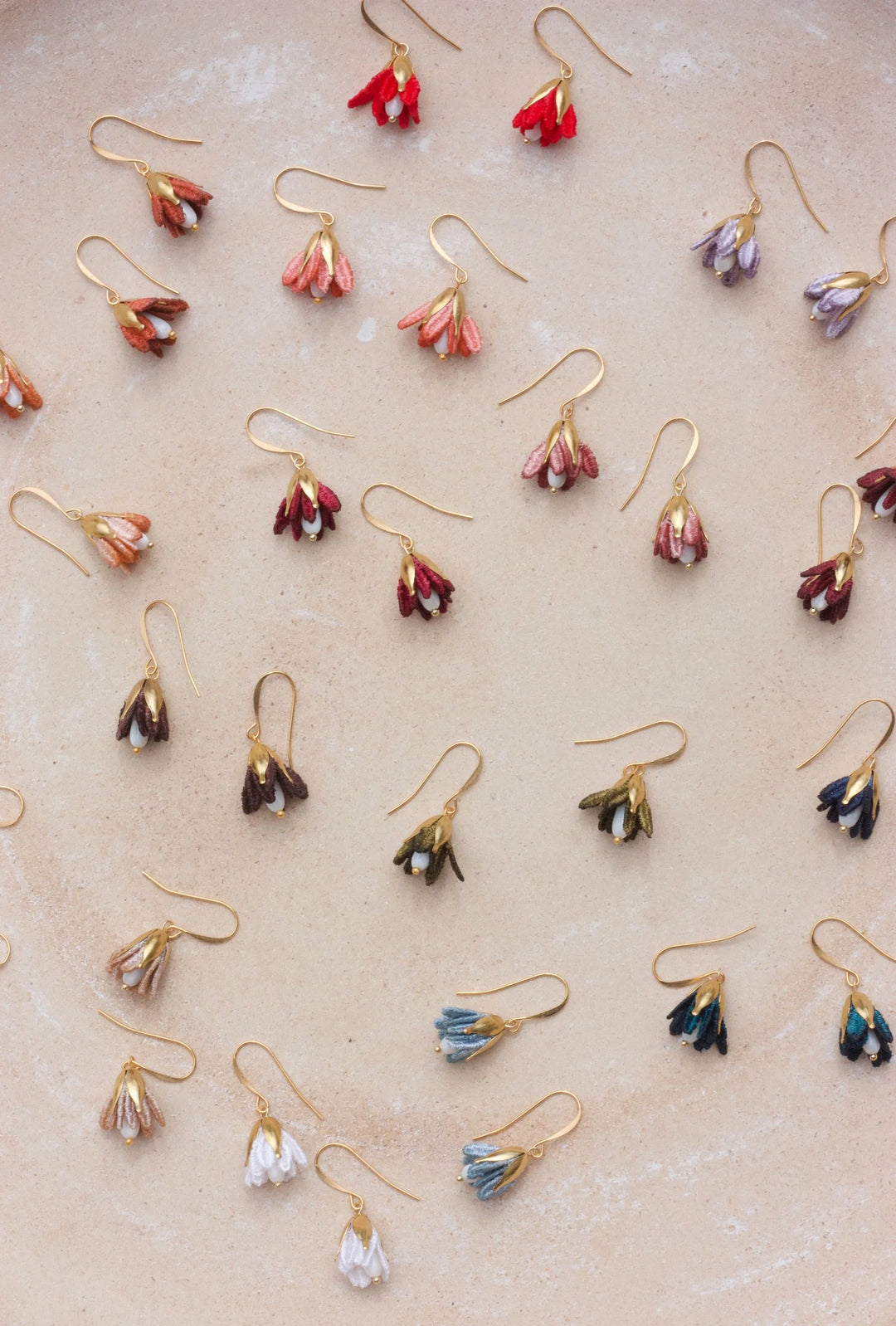 Ilk Jewelry Malli jasmine flower earring with delicate floral design  in vintage lace and gold-tone finish, perfect for elegant jewelry styles.