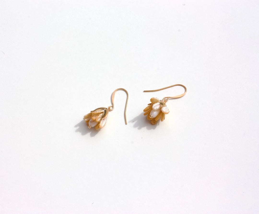 Ilk Jewelry Malli Jasmine Flower Earring featuring delicate jasmine flower design in vintage lace for elegant jewelry style