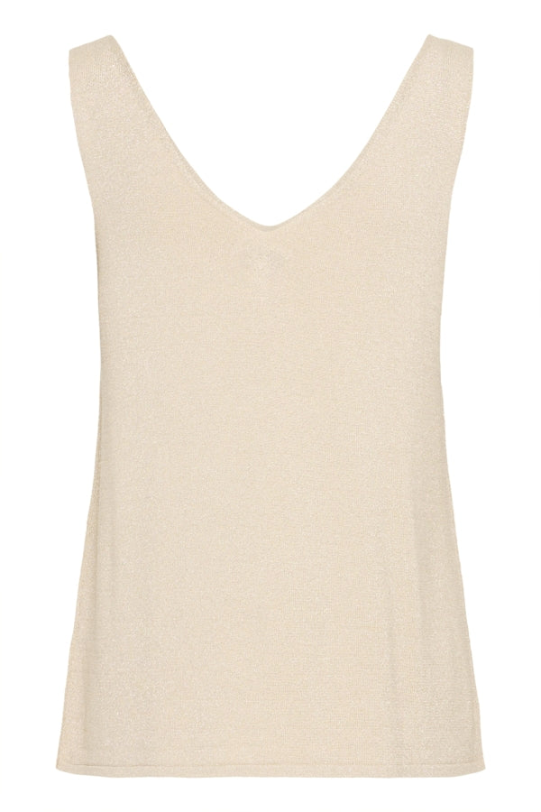 Metallic beige v neck camisole 