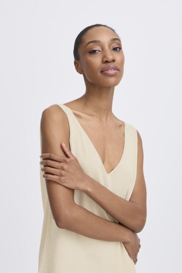 Metallic beige v neck camisole 