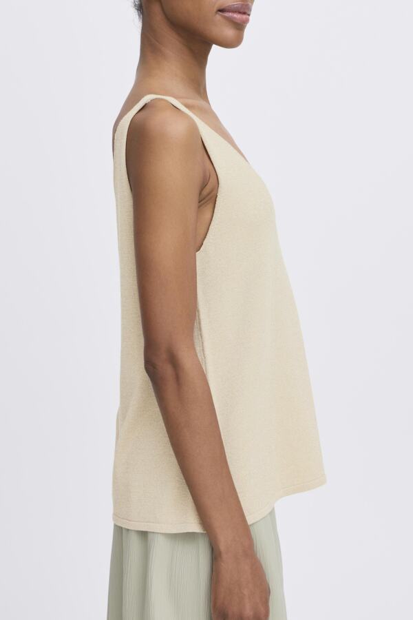 Metallic beige v neck camisole 