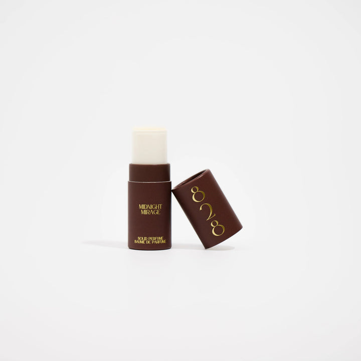 Midnight Mirage solid perfume stick in recyclable packaging