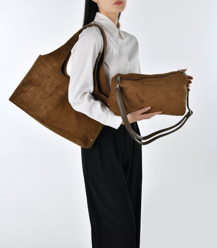 Mioya Croco Suede Hobbo Bag