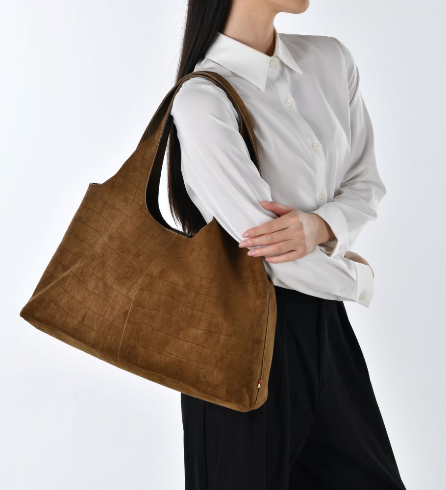 Mioya Croco Suede Hobbo Bag