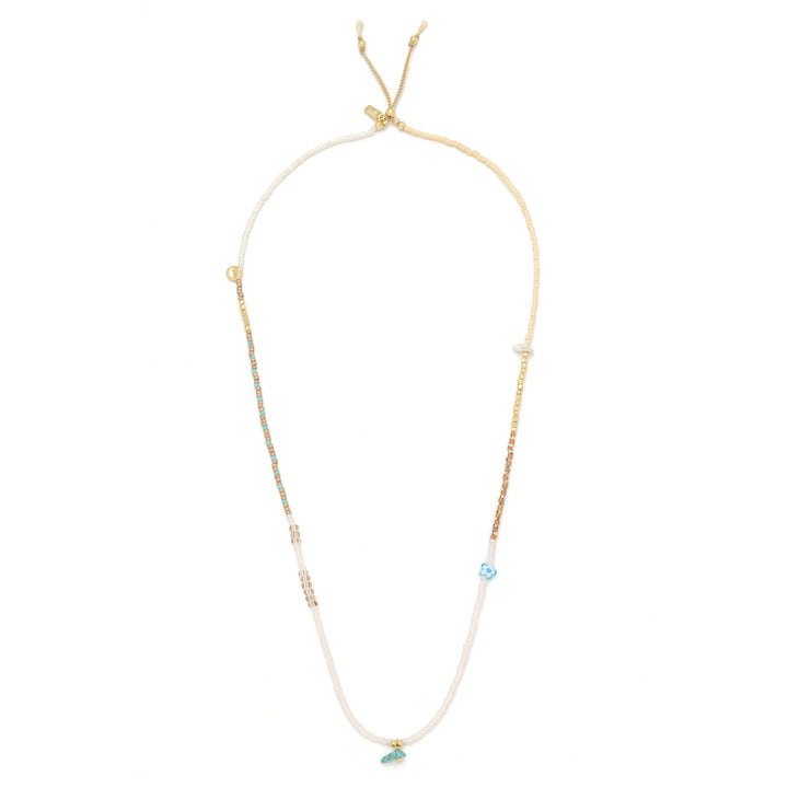 Scout mixed media beaded necklace featuring colorful beads and a stylish design, perfect for casual or boho fashion accessories.