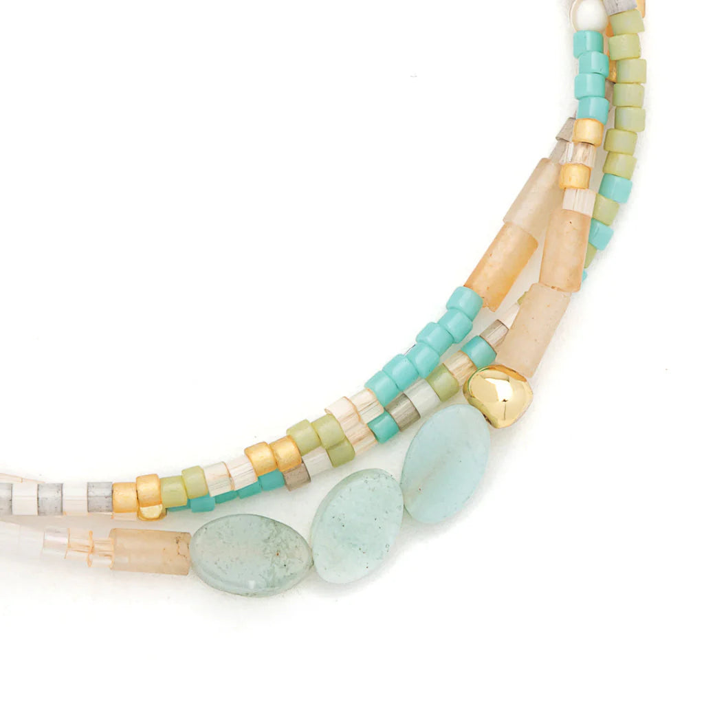 Mixed media beaded bracelet from Scout Curated Wears featuring colorful beads and textured design on adjustable band