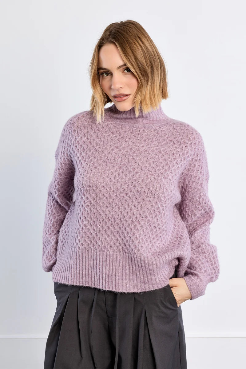 Oh My Mauve Slip Neck Knit Sweater