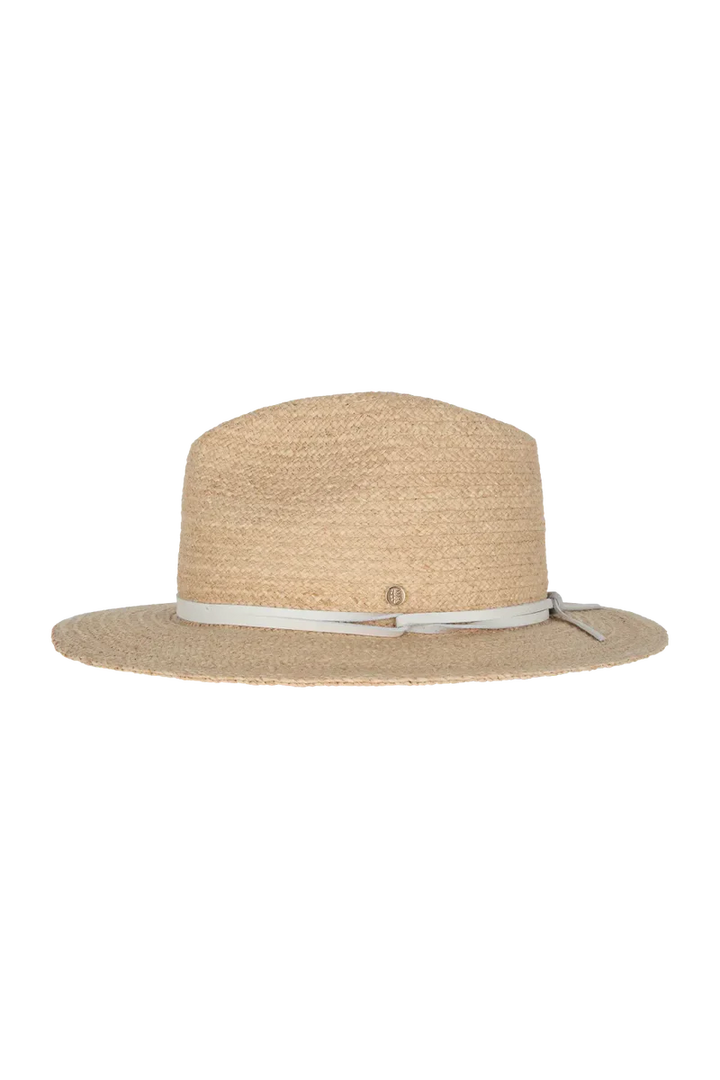 Kooringal Pearl Safari raffia sun hat with wide brim and woven texture, perfect for sun protection and stylish summer wear.