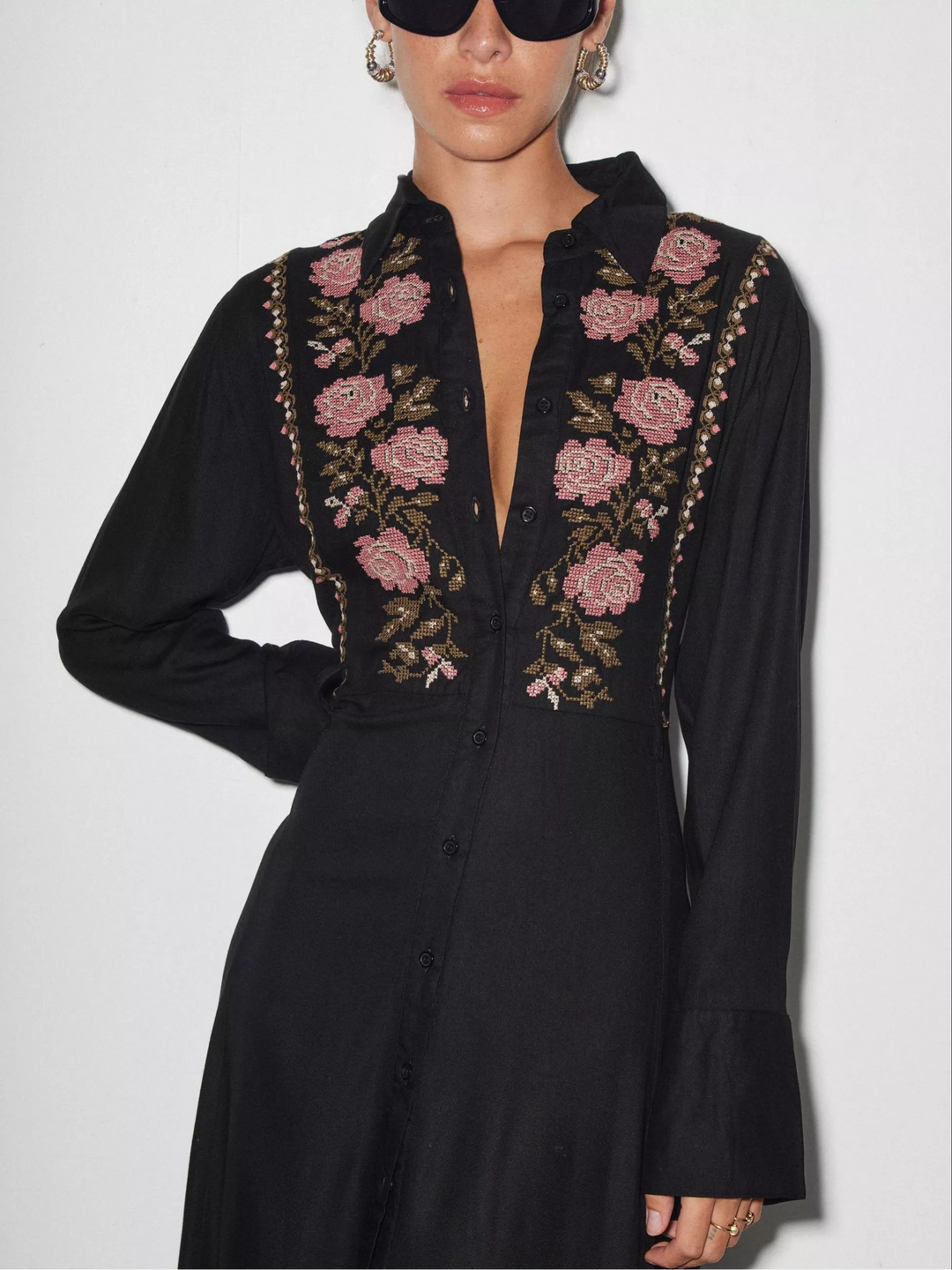Peguy Embroidered Shirt Dress