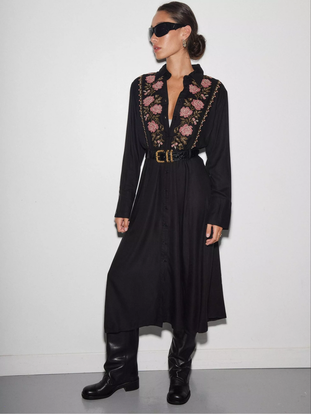 Peguy Embroidered Shirt Dress