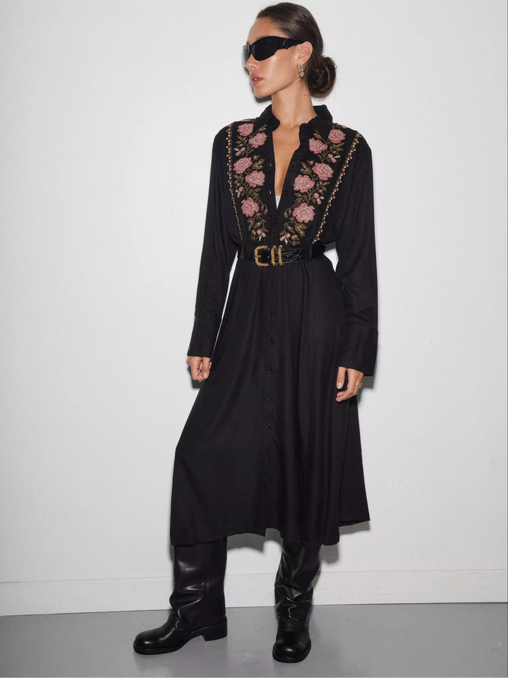 Peguy Embroidered Shirt Dress