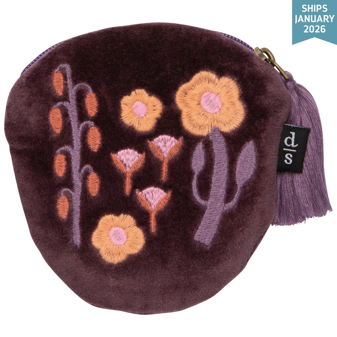 Danica Wee Things embroidered coin purse pouch with colorful stitched design and compact size for easy carrying